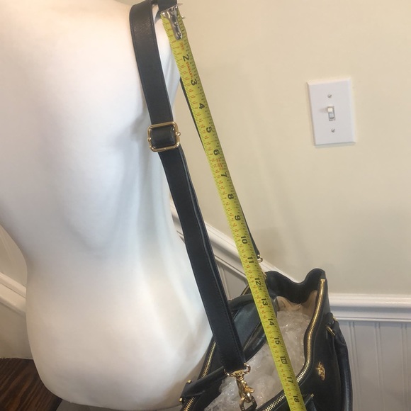 TORY BURCH Robinson Black Saffiano Leather Satchel Crossbody Shoulder Bag - Picture 15 of 16